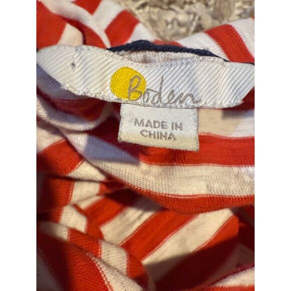 Boden Darcy red white striped t‑shirt dress US 12R Breton nautical preppy cotton - Picture 6 of 9